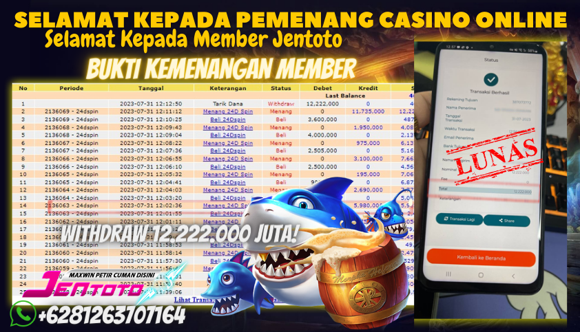 Bukti JP Casino Jentoto - Judi Roulette Online